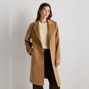 QUINCE Wool Cashmere Coat in Caramel M
